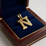 ⁦تعليقه حرف N عيار 18 الوزن 0.56 جرام⁩ - الصورة ⁦2⁩