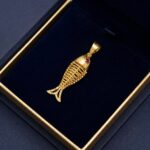 ⁦تعليقه السمكه عيار 21 الوزن 2.42 جرام⁩ - الصورة ⁦3⁩
